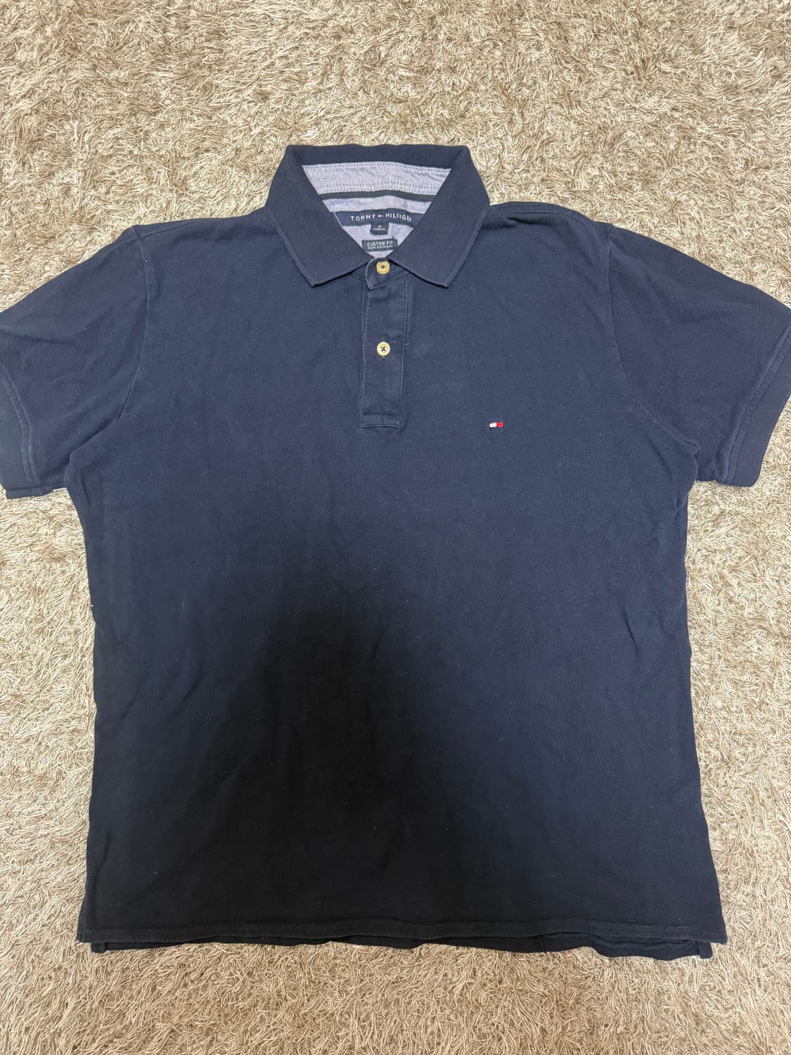 [M] 타미힐피거 커스텀 핏 반팔 네이비 카라티 상품이미지2