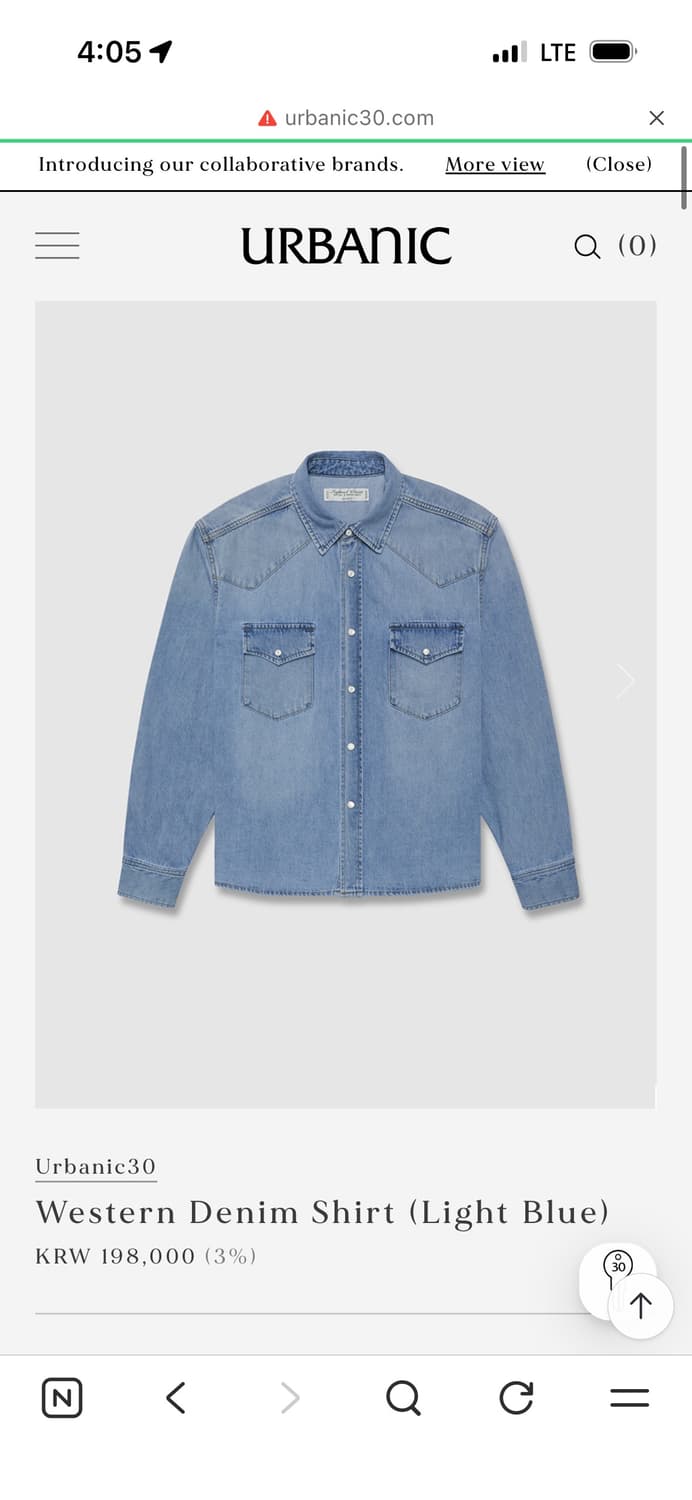 얼바닉30 웨스턴 데님 셔츠 Western Denim Shirt  상품이미지1