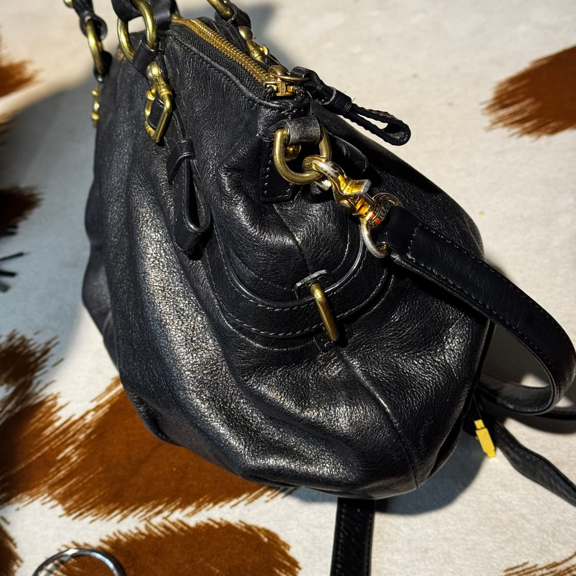 코치 레더 숄더백 크로스백 블랙 y2k 상품이미지8