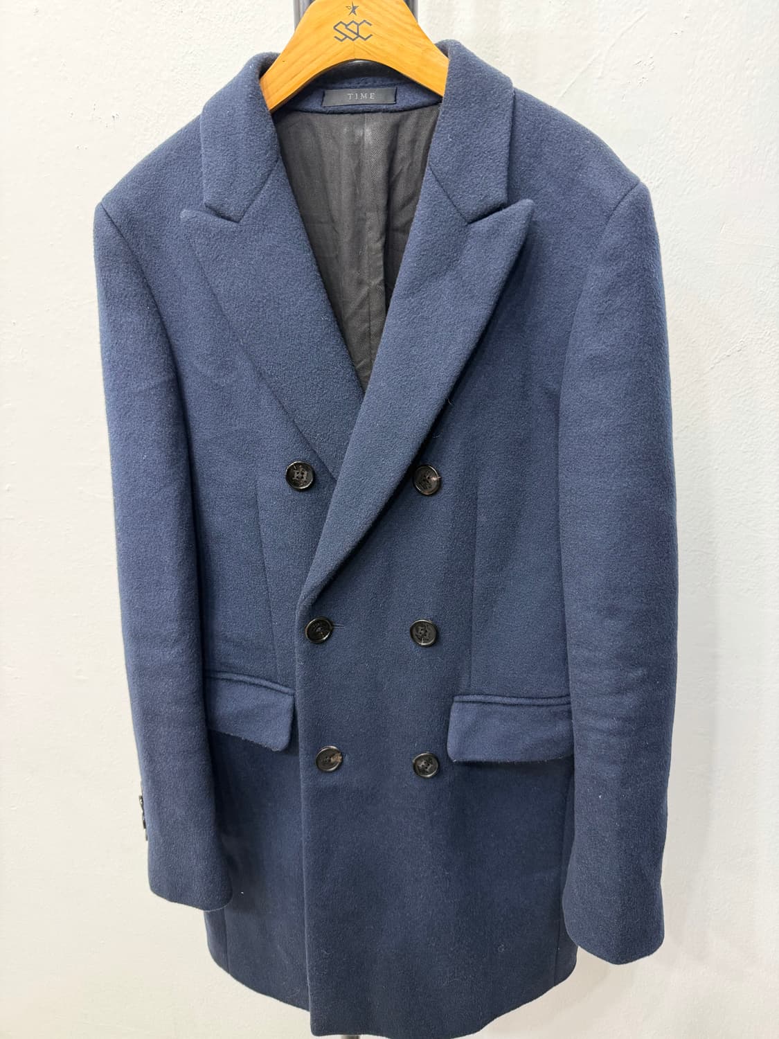 정품) 타임옴므 네이비 더블 코트 95 상품이미지3