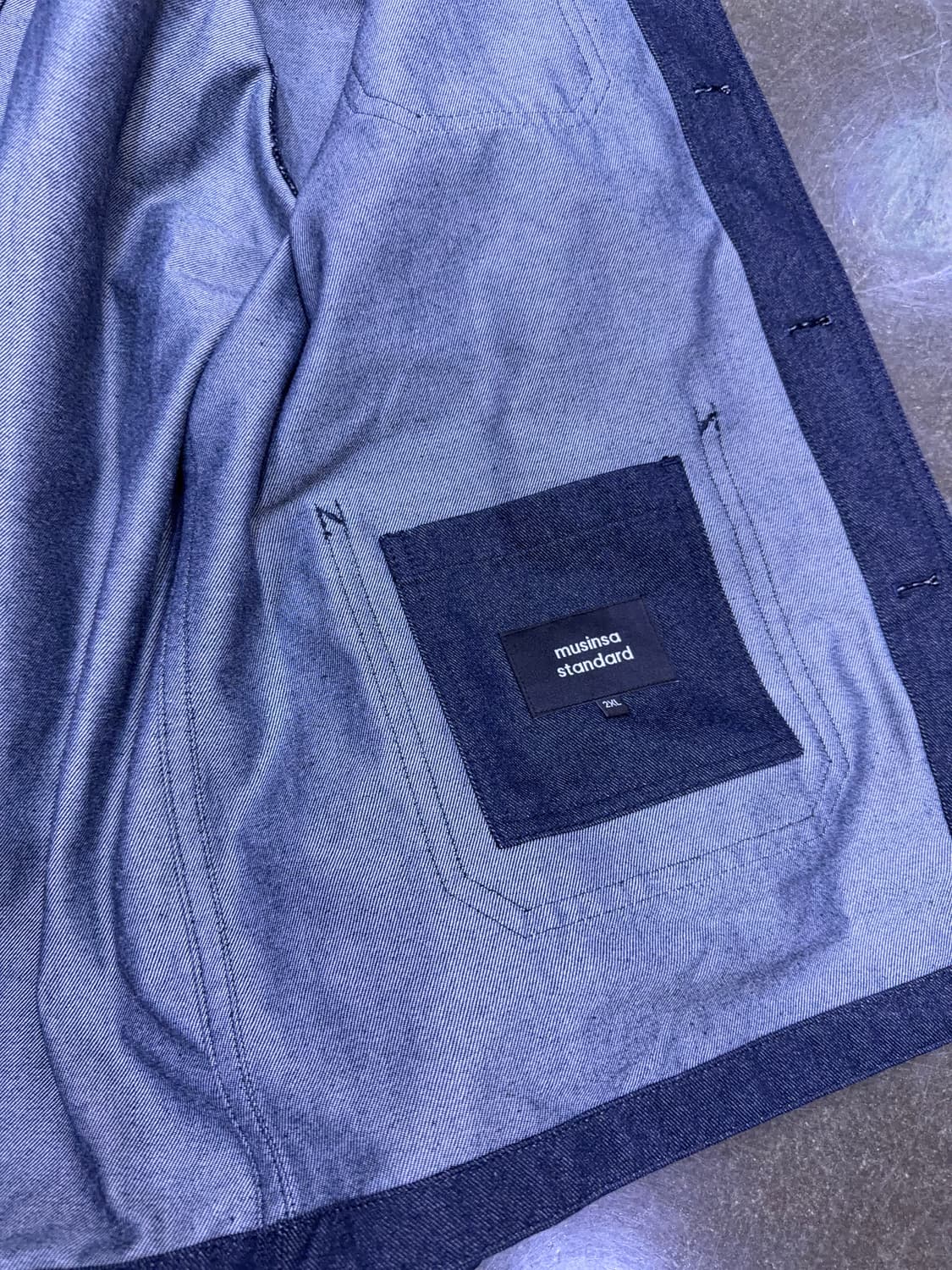 무신사스탠다드 데님 라이크 초어 자켓 딥인디고 2XL 상품이미지10