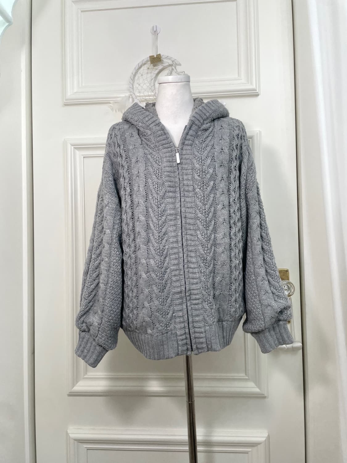 bluegray twist hoodie fur jumper 상품이미지1