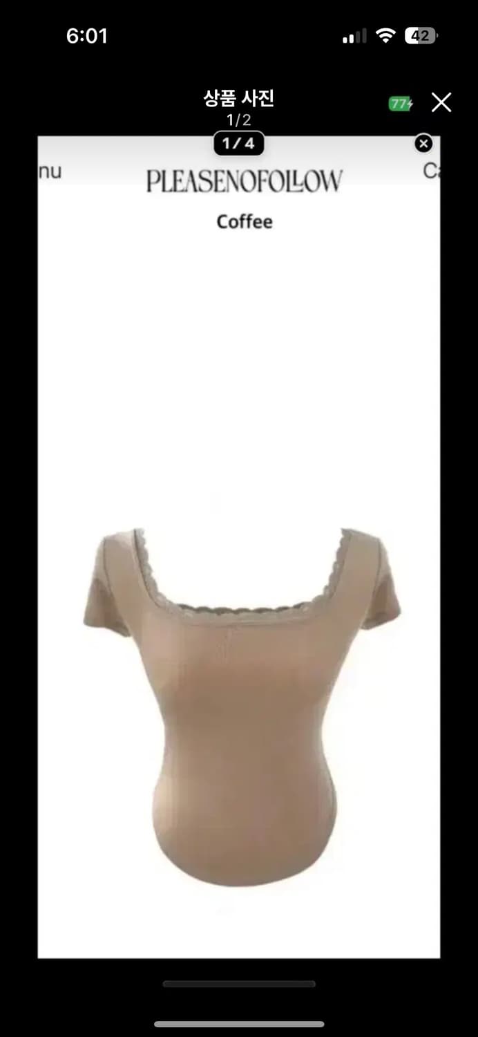 플리즈노팔로우 미미유라인레이스탑 반팔 상품이미지1