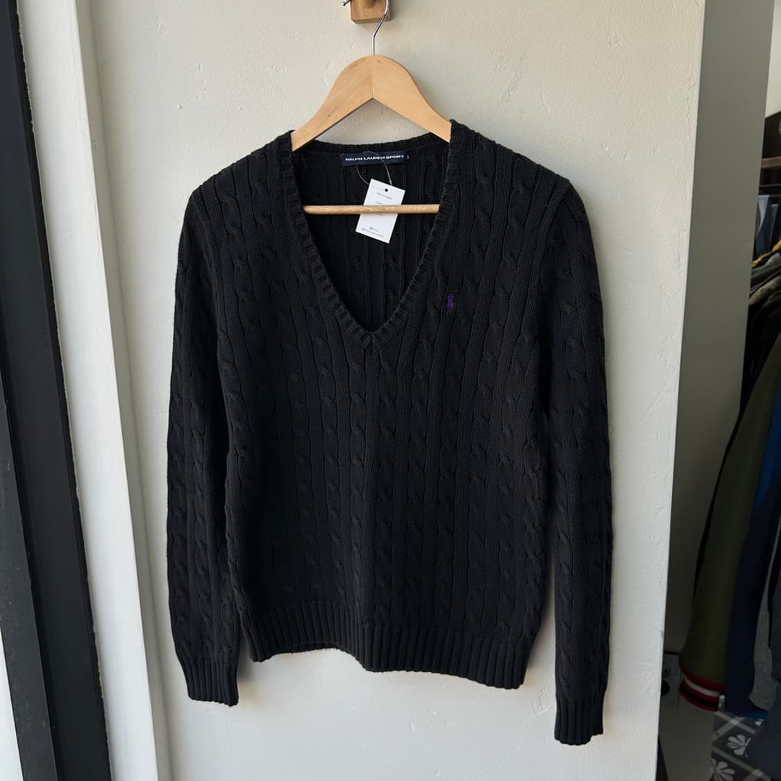 16798 - 폴로 랄프로렌 블랙 케이블 브이넥 니트 상품이미지2