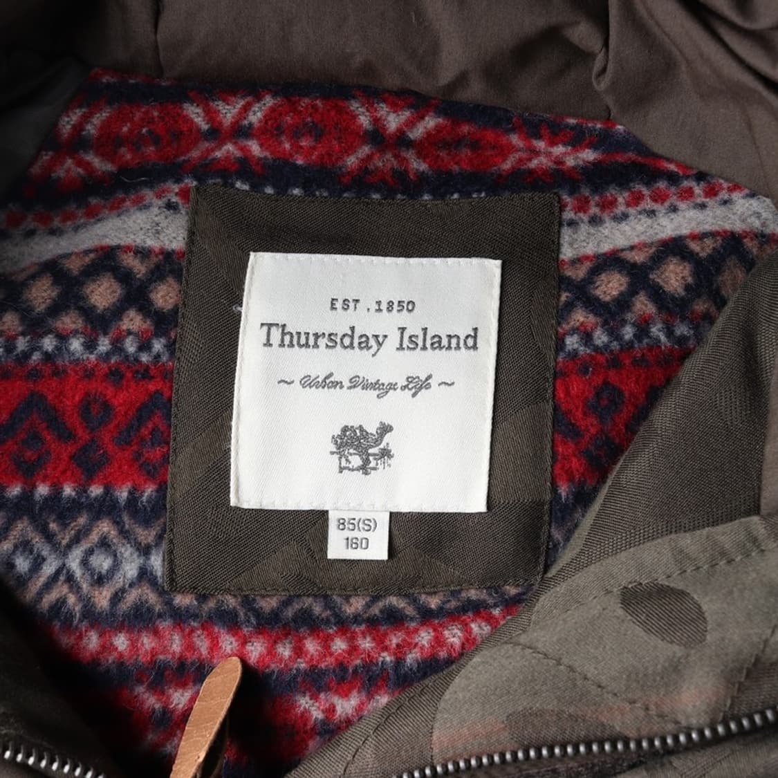 써스데이 아일랜드 빈티지 덕다운 후드 S 상품이미지6