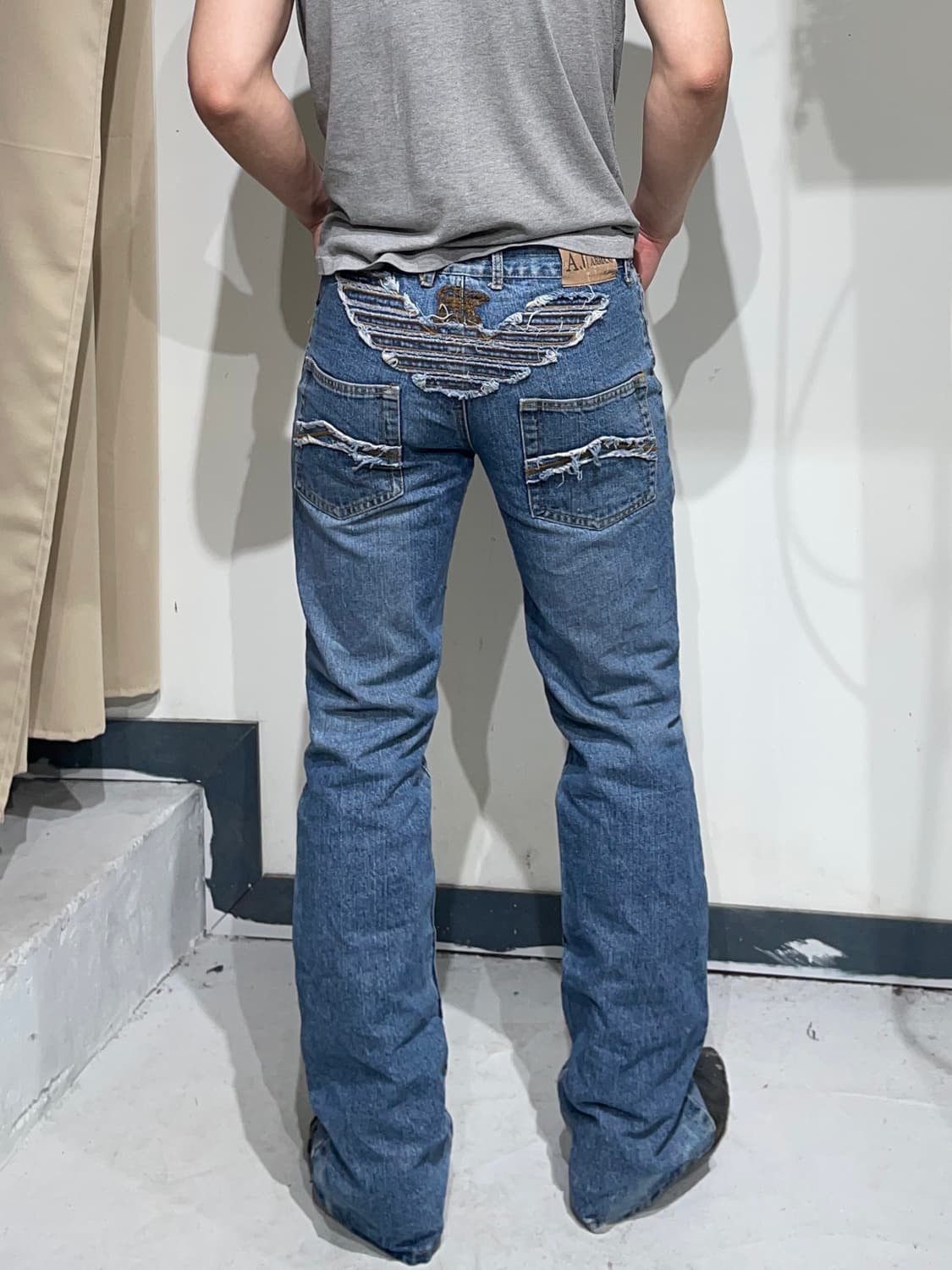 빈티지 아르마니 이글자수 부츠컷데님팬츠 상품이미지1