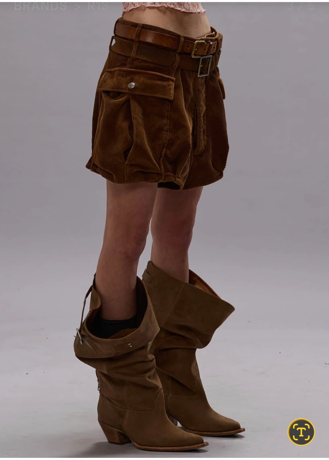 r13 코듀로이 버블쇼츠 브라운 24싸이즈 새상품 상품이미지2