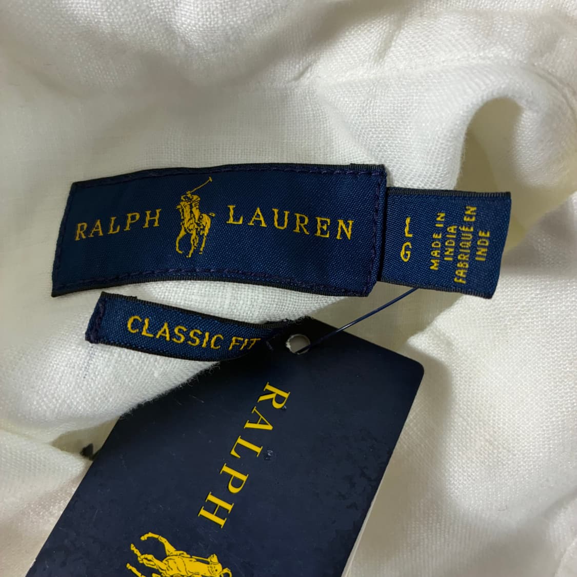 Polo  폴로 랄프로렌 자수 린넨 데드스탁 화이트 셔츠  상품이미지4