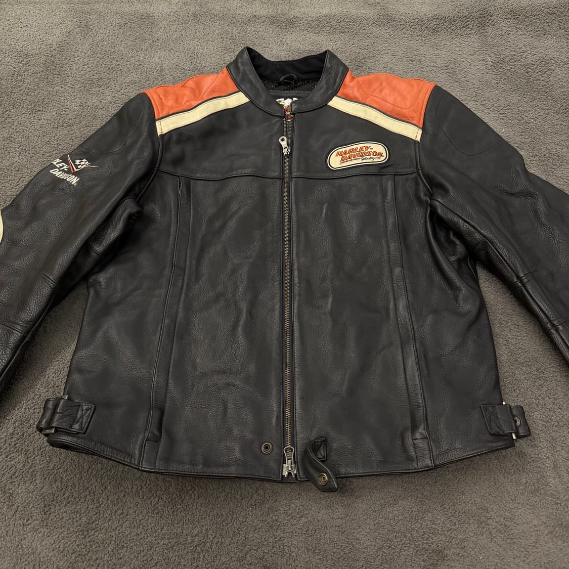 [ 정품/XL ] 할리데이비슨 투웨이 카우 레더 바이커 자켓 상품이미지3