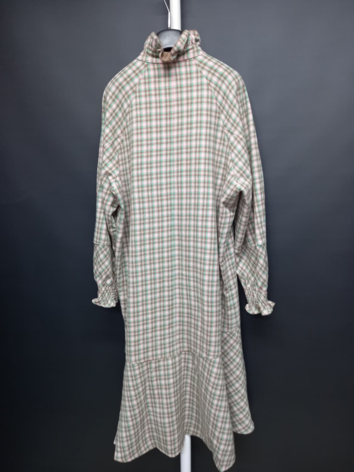 새 시스템 춘추동 모 체크 맥시 롱 원피스 44-77 상품이미지6