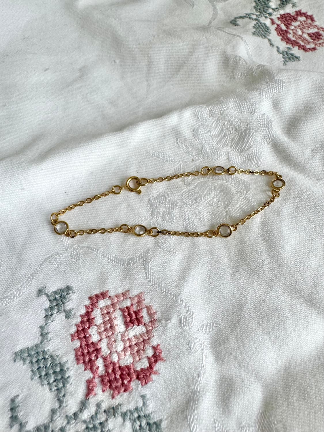 미국 빈티지 골드 큐빅 브레이슬렛 상품이미지1