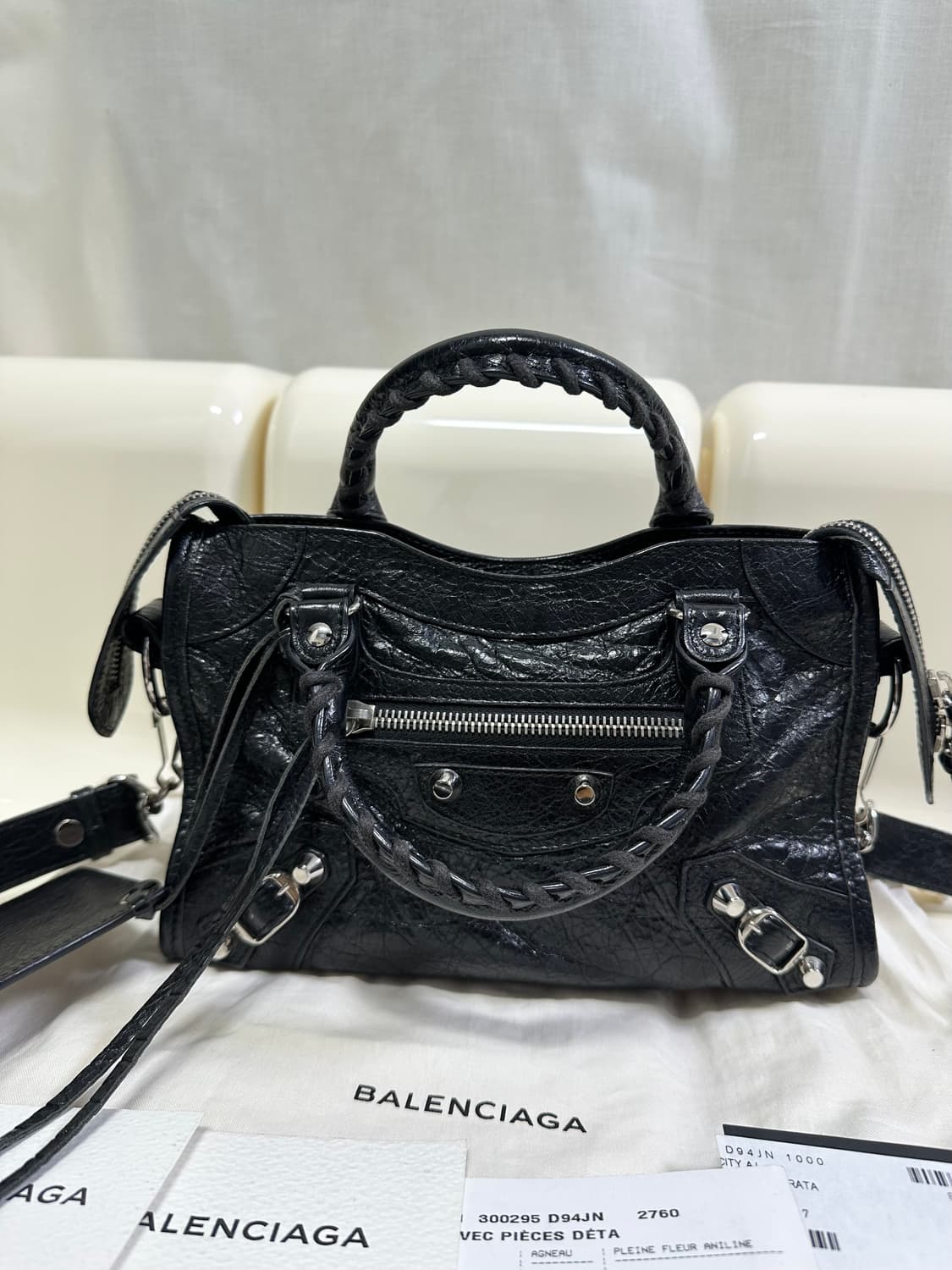 [SA 정품] 발렌시아가 시티 모터백 미니 블랙 상품이미지7