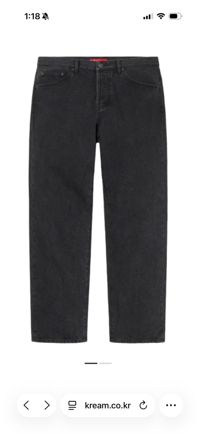 슈프림 레귤러 진 워시드 블랙 - 22FW  상품이미지1