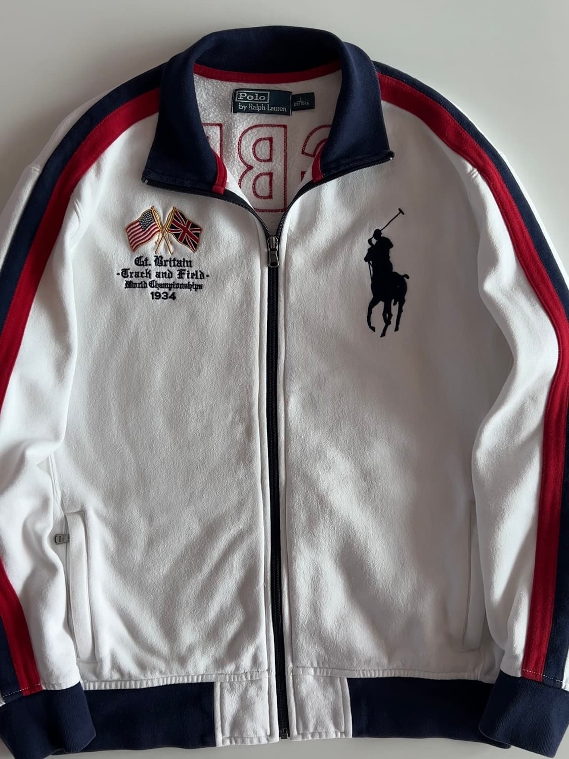 폴로 랄프로렌 빅포니 영국 GBR 레이싱 져지 트랙탑 L 상품이미지3