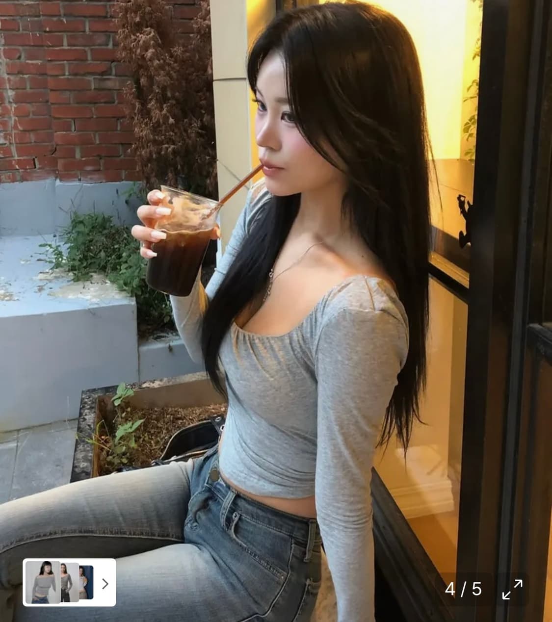 플리즈노팔로우 미스티 셔링 롱슬리브 탑 플노팔 상품이미지2