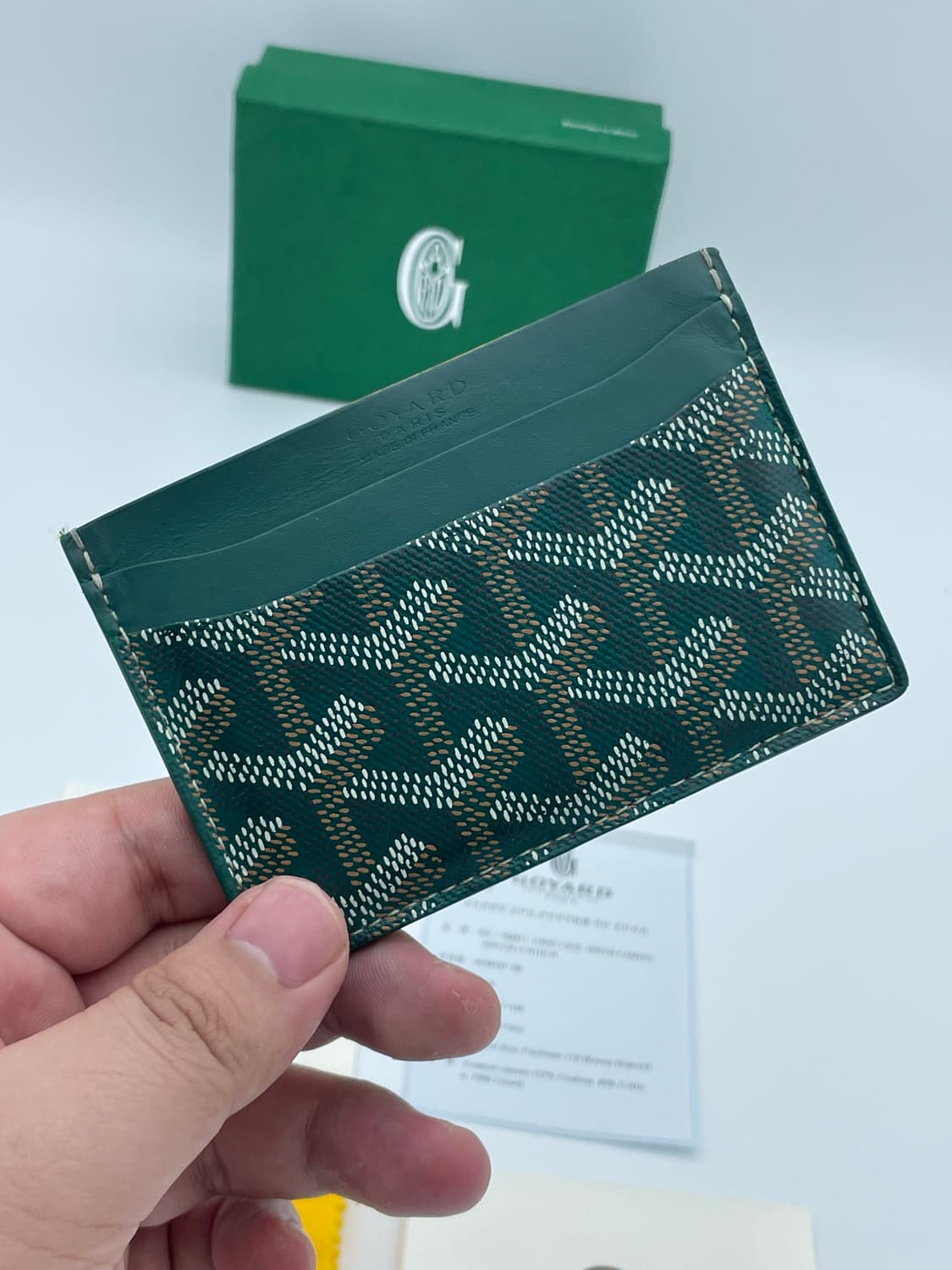 [ 풀구성 / 새상품급 ] 고야드 생쉴피스 카드홀더 카드지갑 그린  상품이미지1