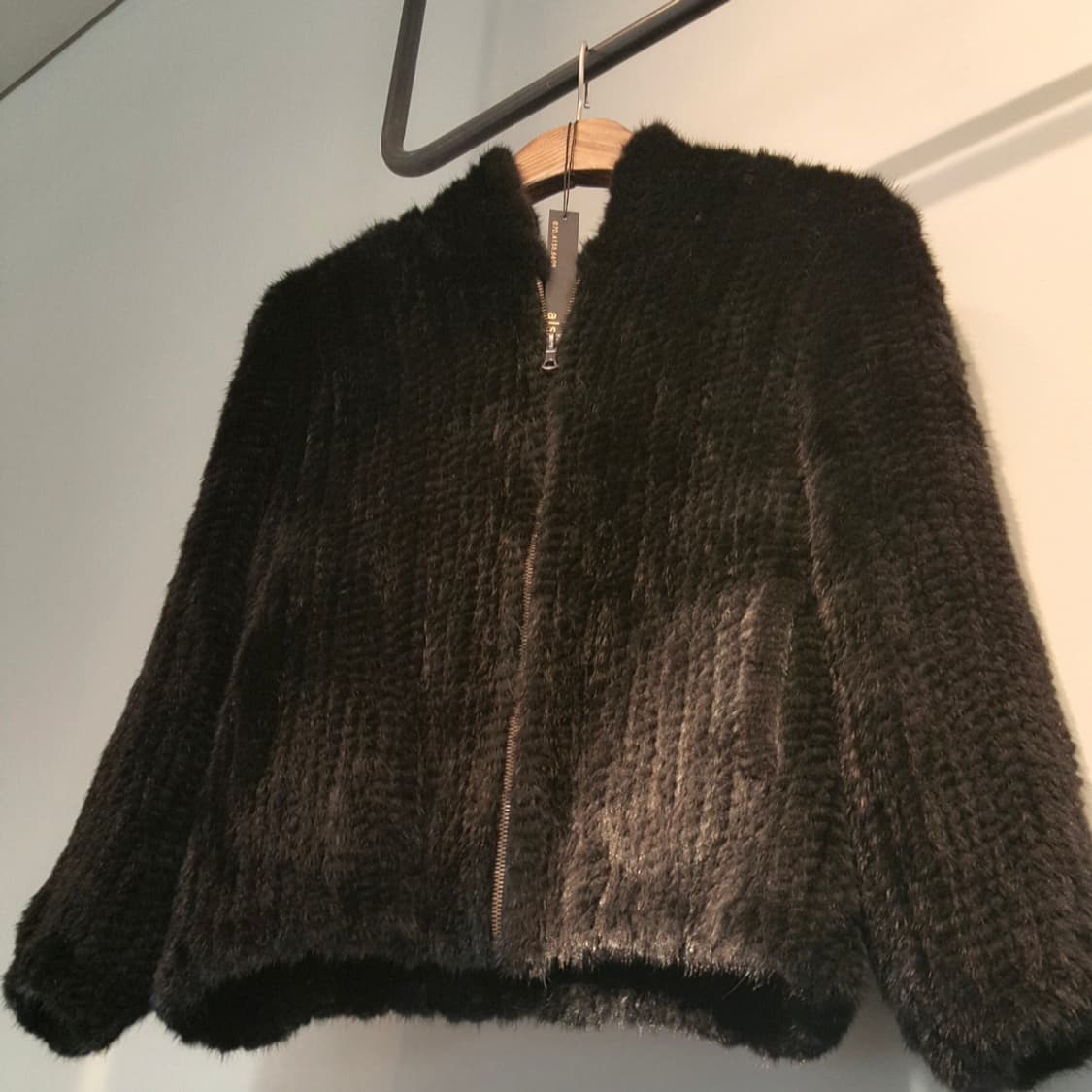 리얼 니팅 밍크  후드집업 상품이미지1