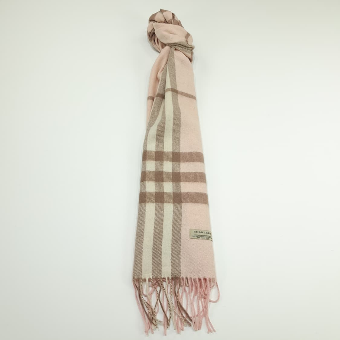 MX158 버버리 연핑크 자이언트 노바체크 캐시미어 울 목도리 머플러 상품이미지3
