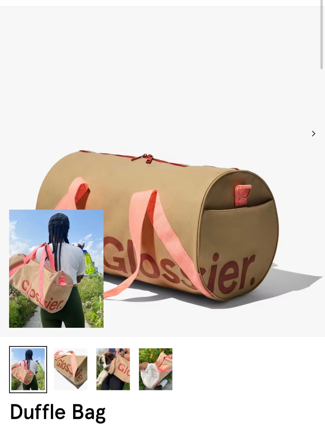 미개봉 정품 glossier 글로시에 더플백 데저트 로즈 컬러 가방 상품이미지6