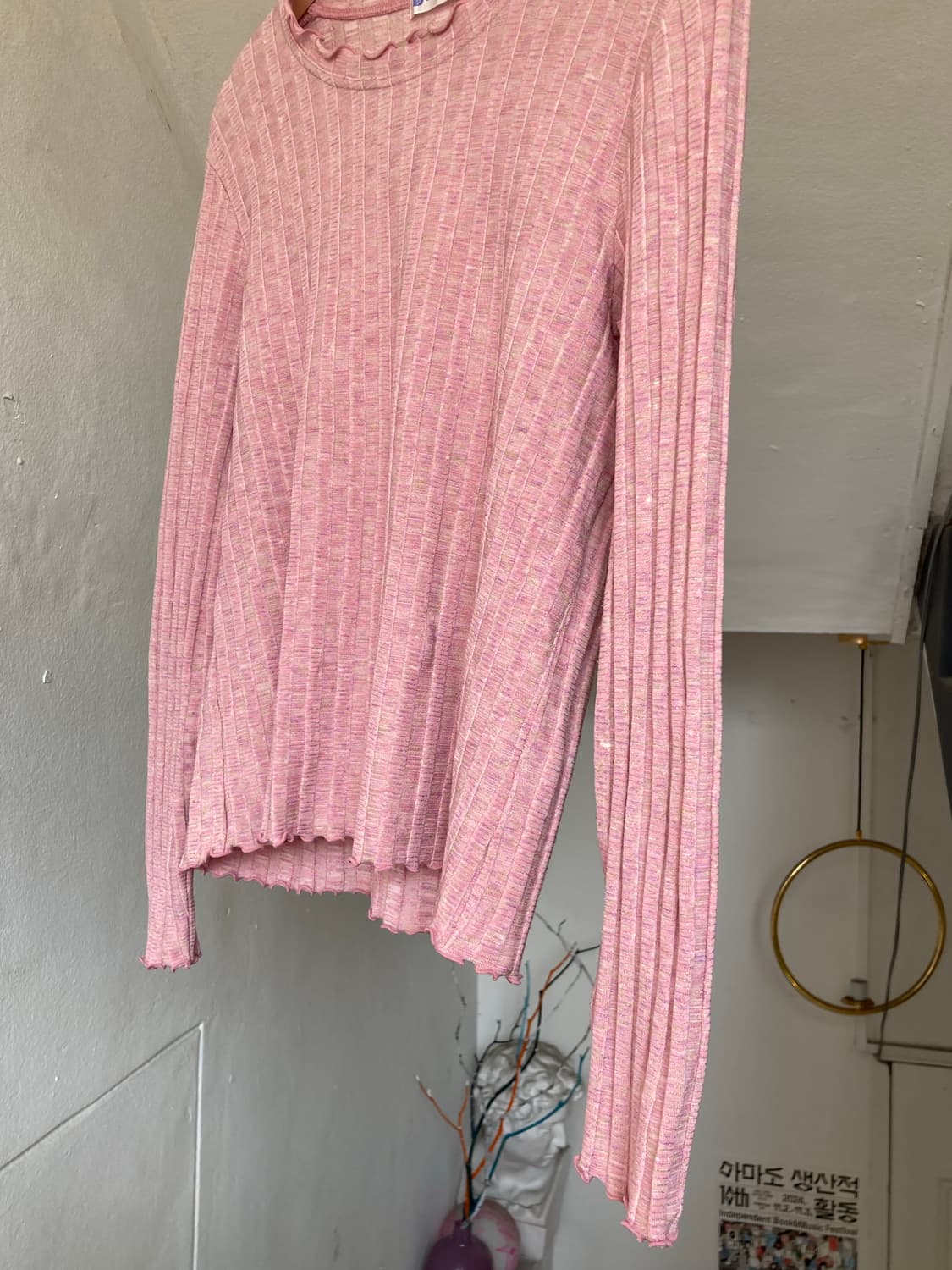 베이직 롱슬리브 레이어드 레이스 탑 상품이미지3