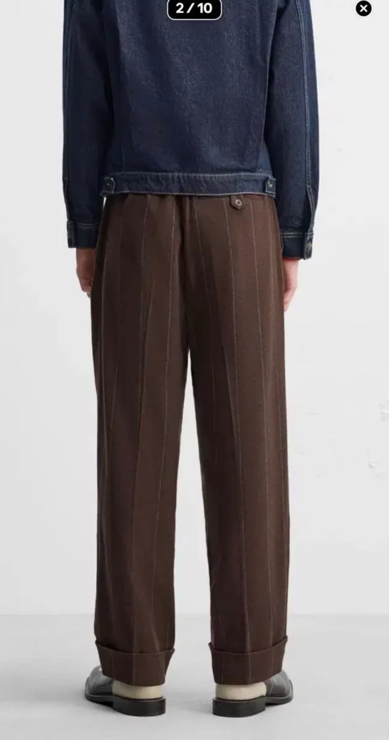 자라 x 해리램버트 브라운 스트라이프 울트라우저 상품이미지2