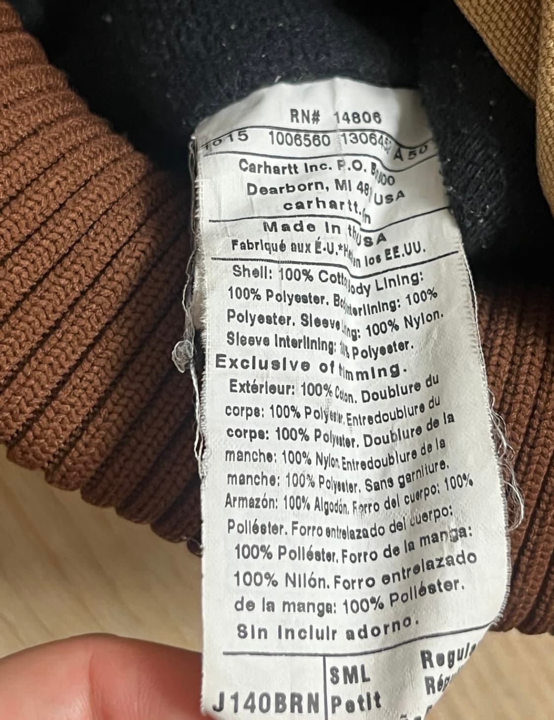 칼하트 후드자켓 J140BRN  상품이미지3