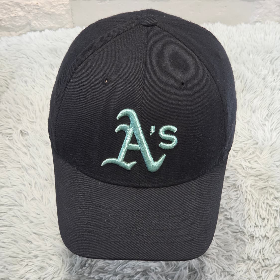 p7-6:엠엘비 오클랜드 애슬레틱스 플렉스핏 볼캡 블랙S-M (56-58 상품이미지1
