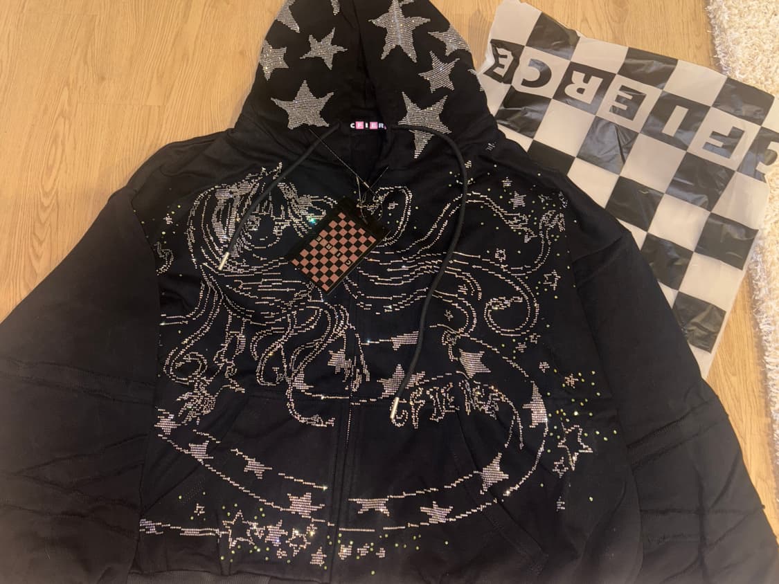 씨피어스 cfierce 스네이크걸 집업 후디 블랙 M사이즈 상품이미지5