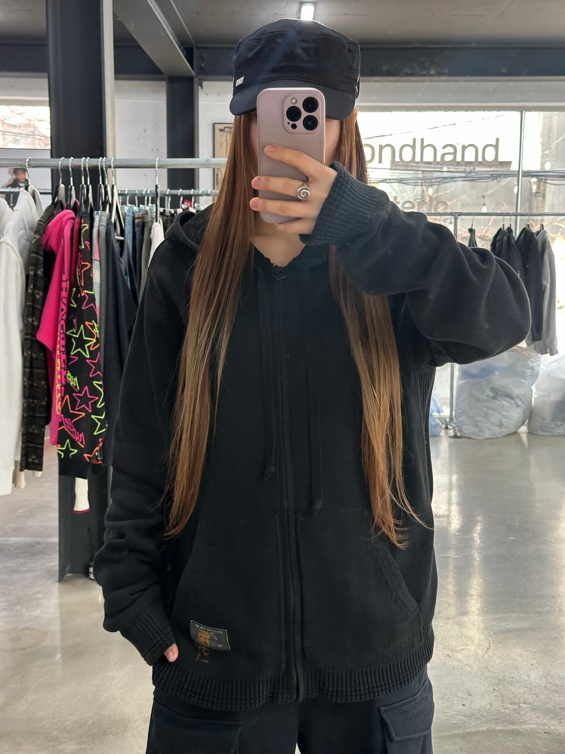 폴로진스 리브드 코튼 워시드후드집업  상품이미지5