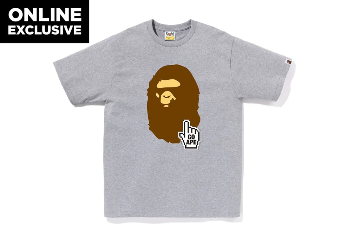 [3xl]베이프 go ape 포인트 빅사루 반팔티 그레이 상품이미지1