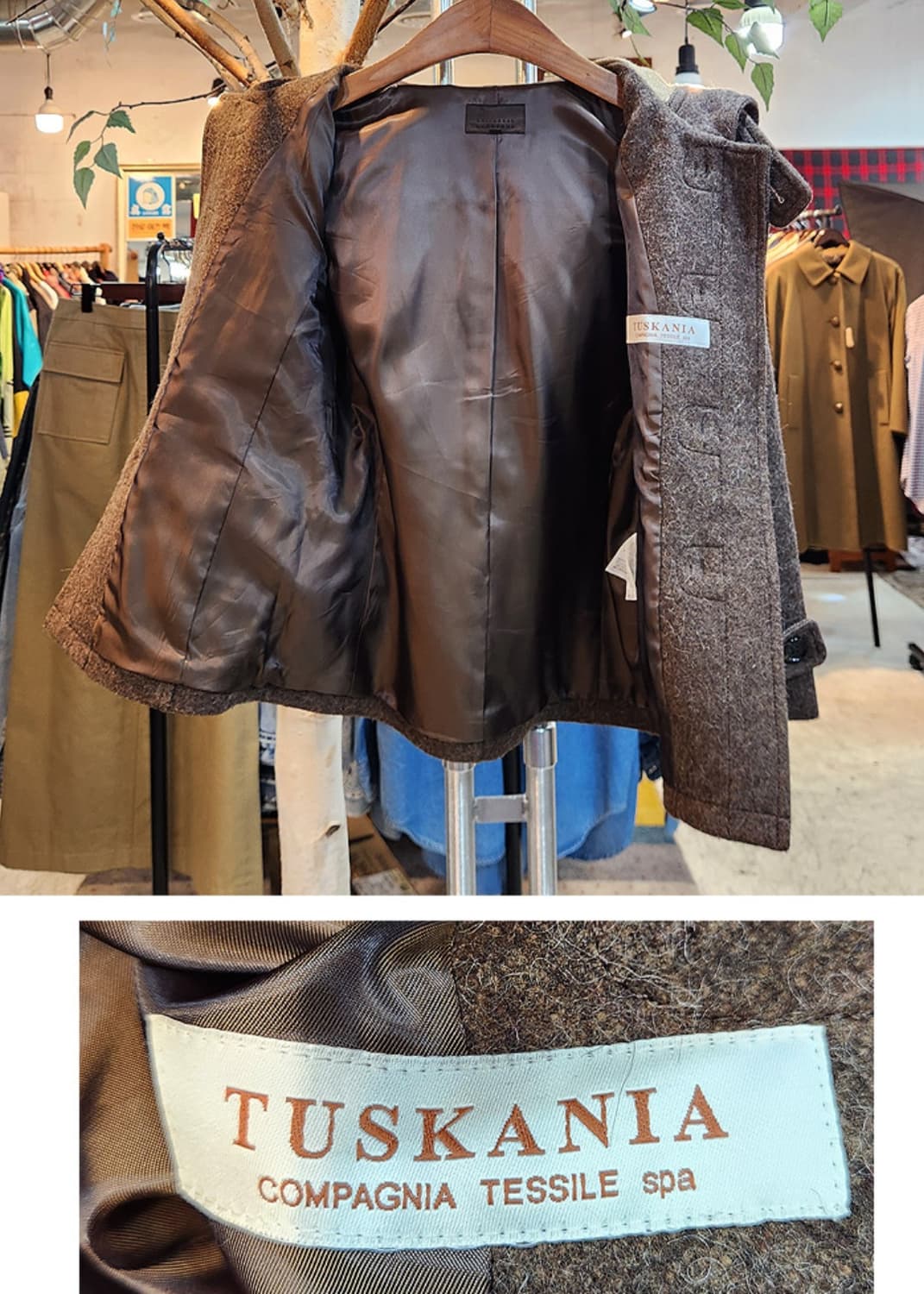 유니버셜 랭귀지 울 모헤어 알파카 블렌드 더플 후드 숏 코트 상품이미지9