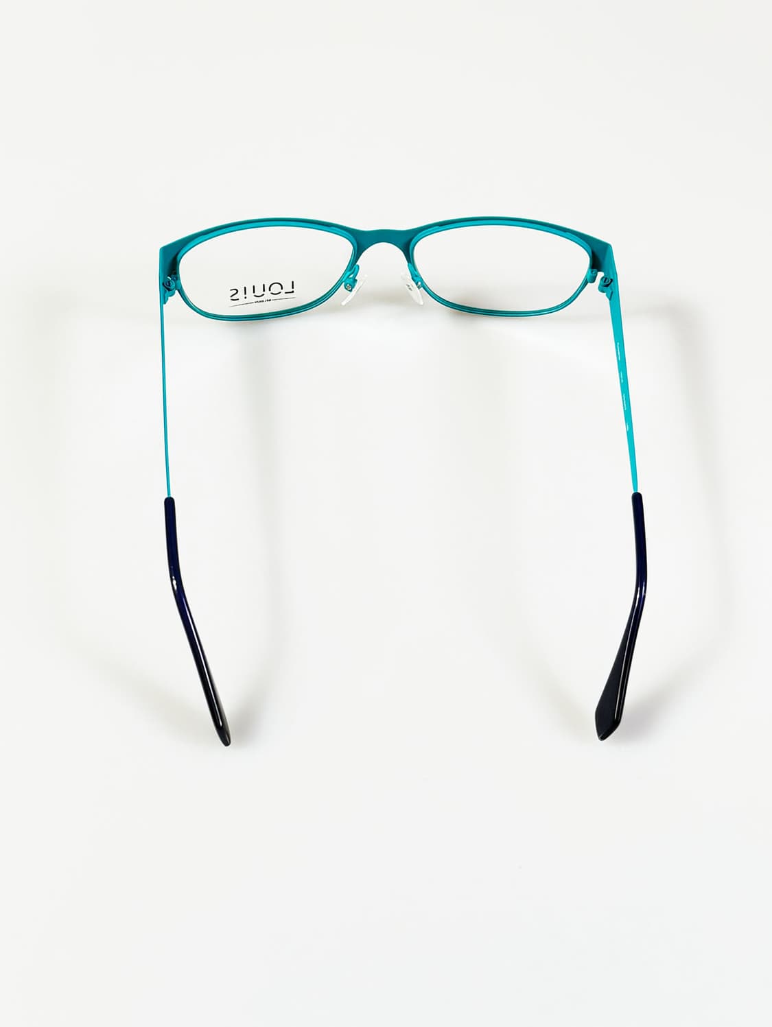 유럽제 LOUIS BELGIUM 블루 메탈 스퀘어 빈티지 안경 상품이미지5