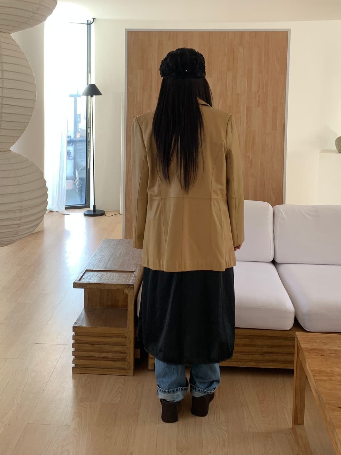 Beige lamb Leather JK 상품이미지8