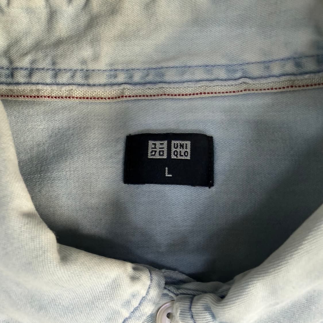 L 유니클로 라이트 블루 셔츠 0223T 상품이미지3