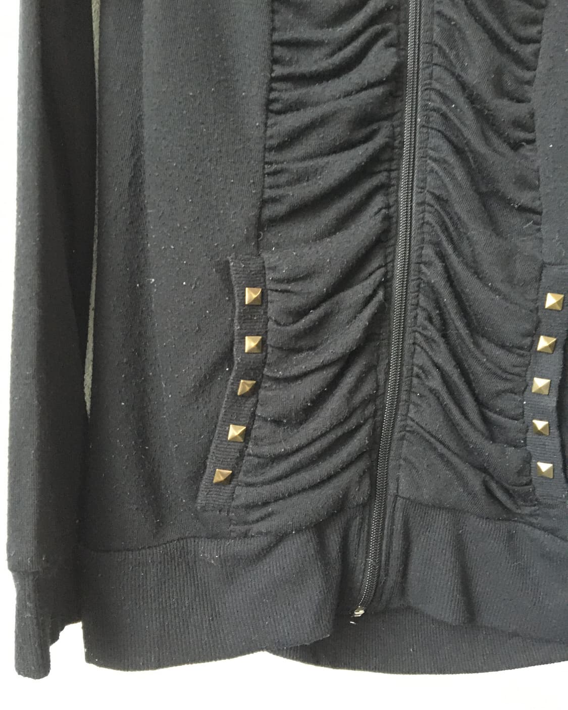 Shirring stud point hood zip up 상품이미지4