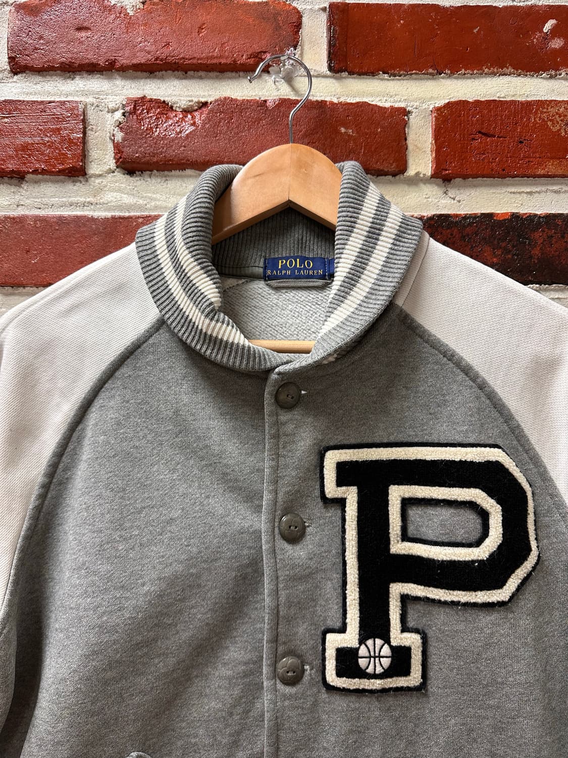 (S)폴로 P로고 코튼 바시티 자켓 상품이미지2