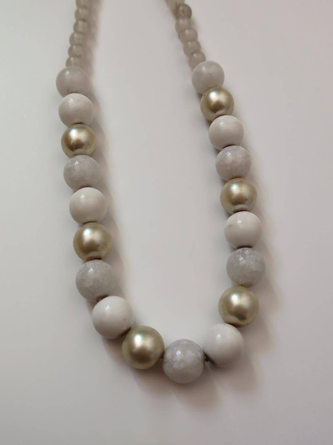 cream round bead necklace 상품이미지4