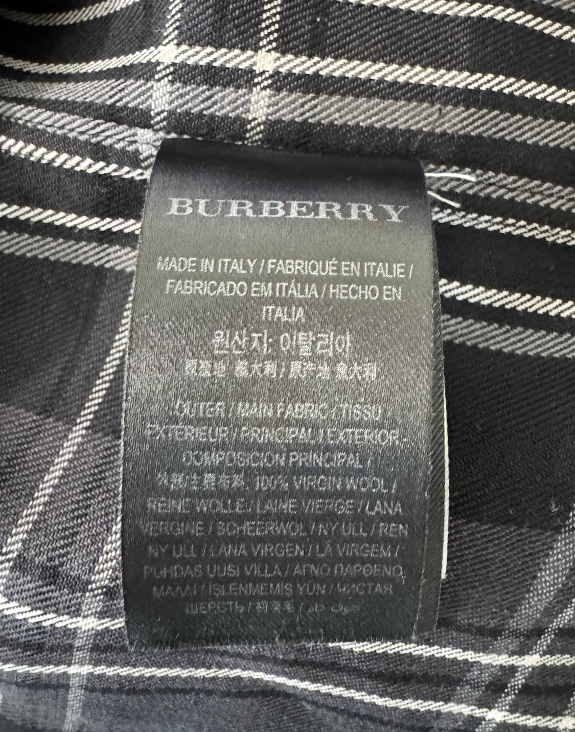 BURBERRY 버버리 블랙 노바체크 울 셔츠 40 상품이미지8