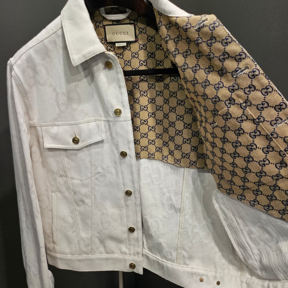 구찌 GG로고 자카드 맥시 데님자켓 상품이미지6