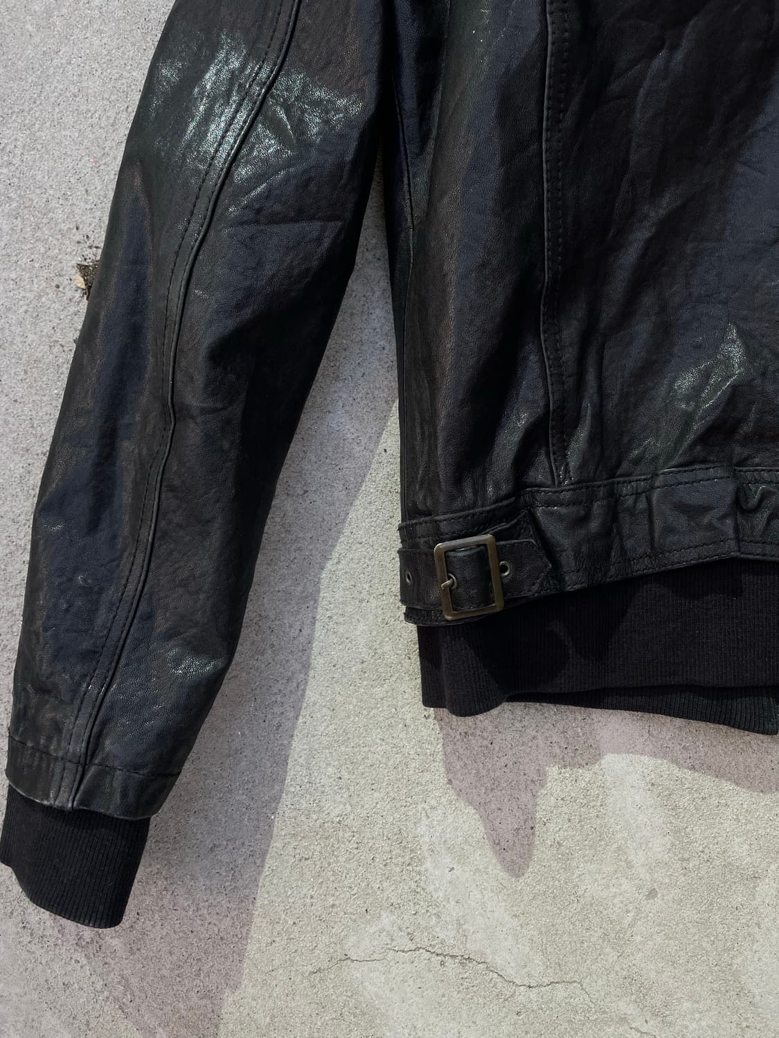 쉽스킨 후디드 레더 자켓 상품이미지3