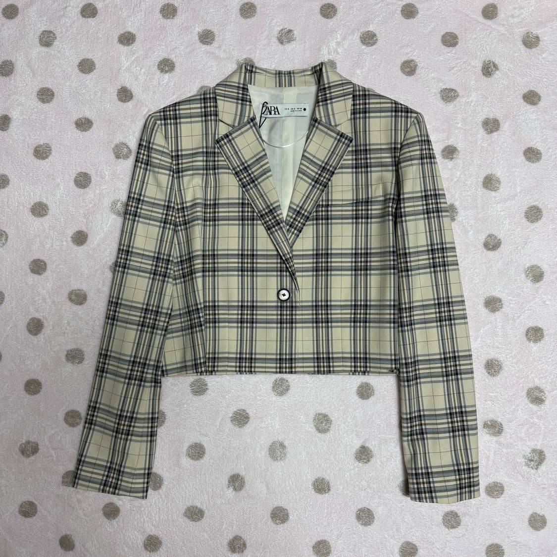 자라 체크 크롭 자켓 상품이미지1