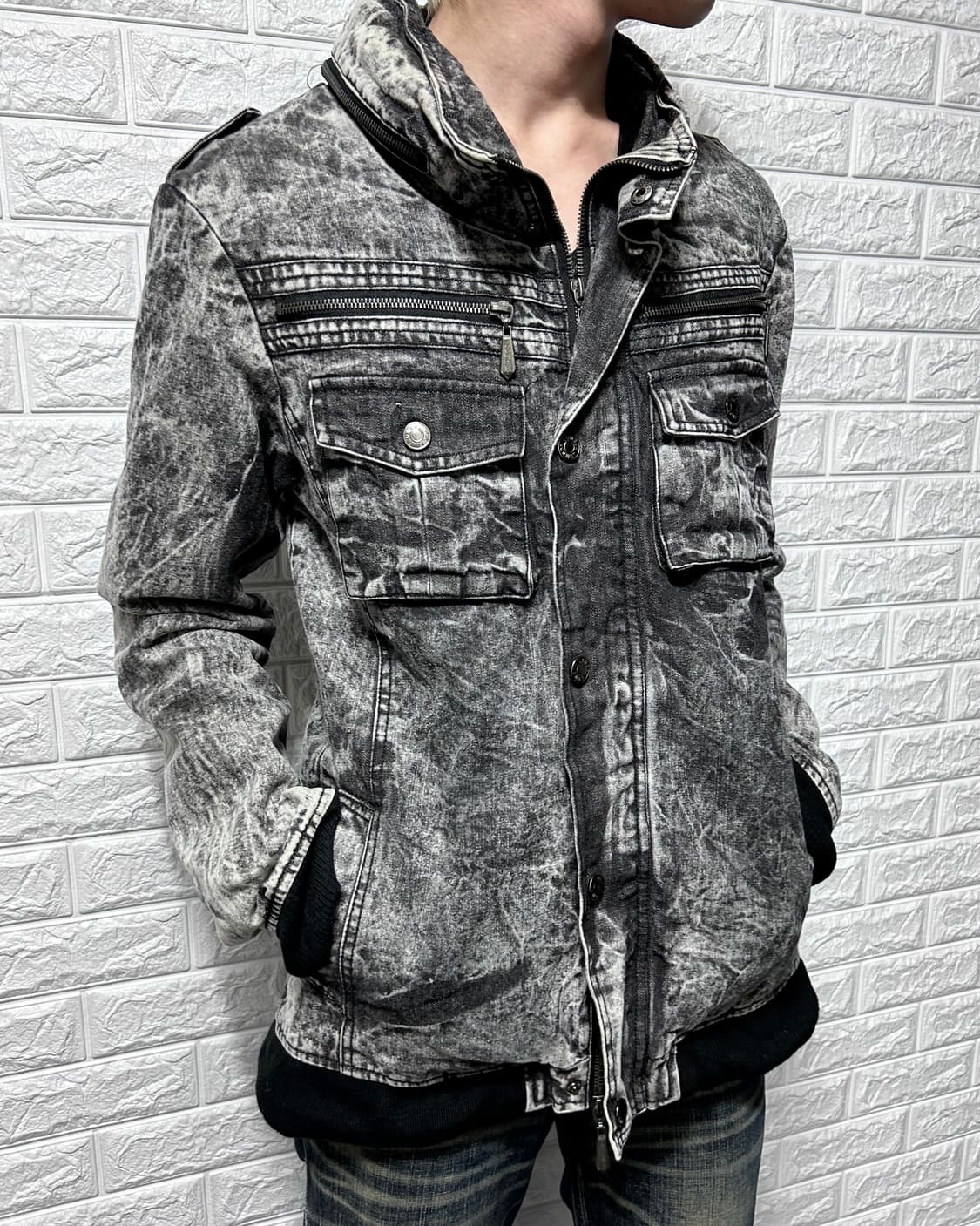 Lowbox 로우박스 보노넥 워싱 데님 자켓 상품이미지2