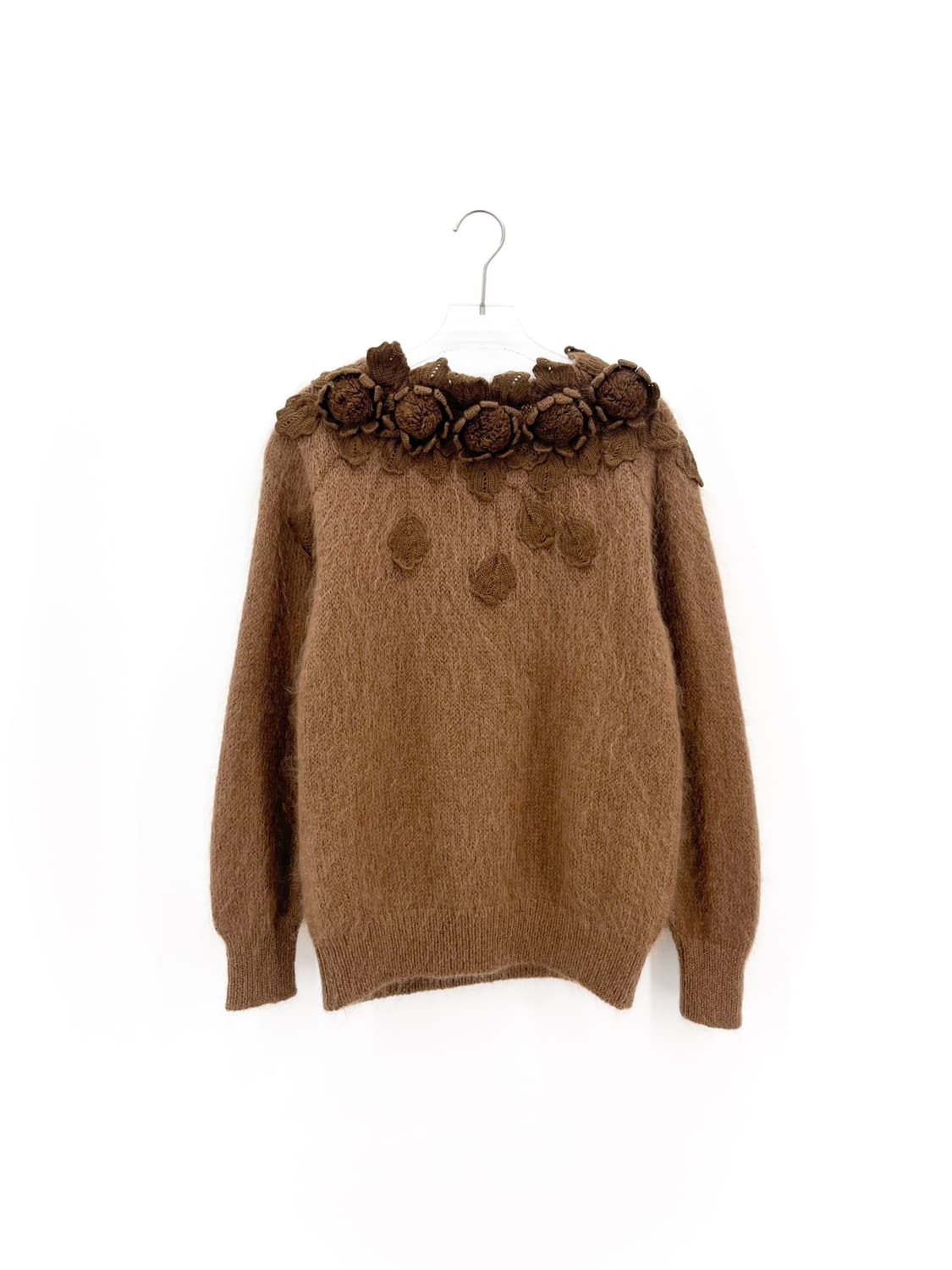 빈티지 플라워 코사지 울 니트 상품이미지6