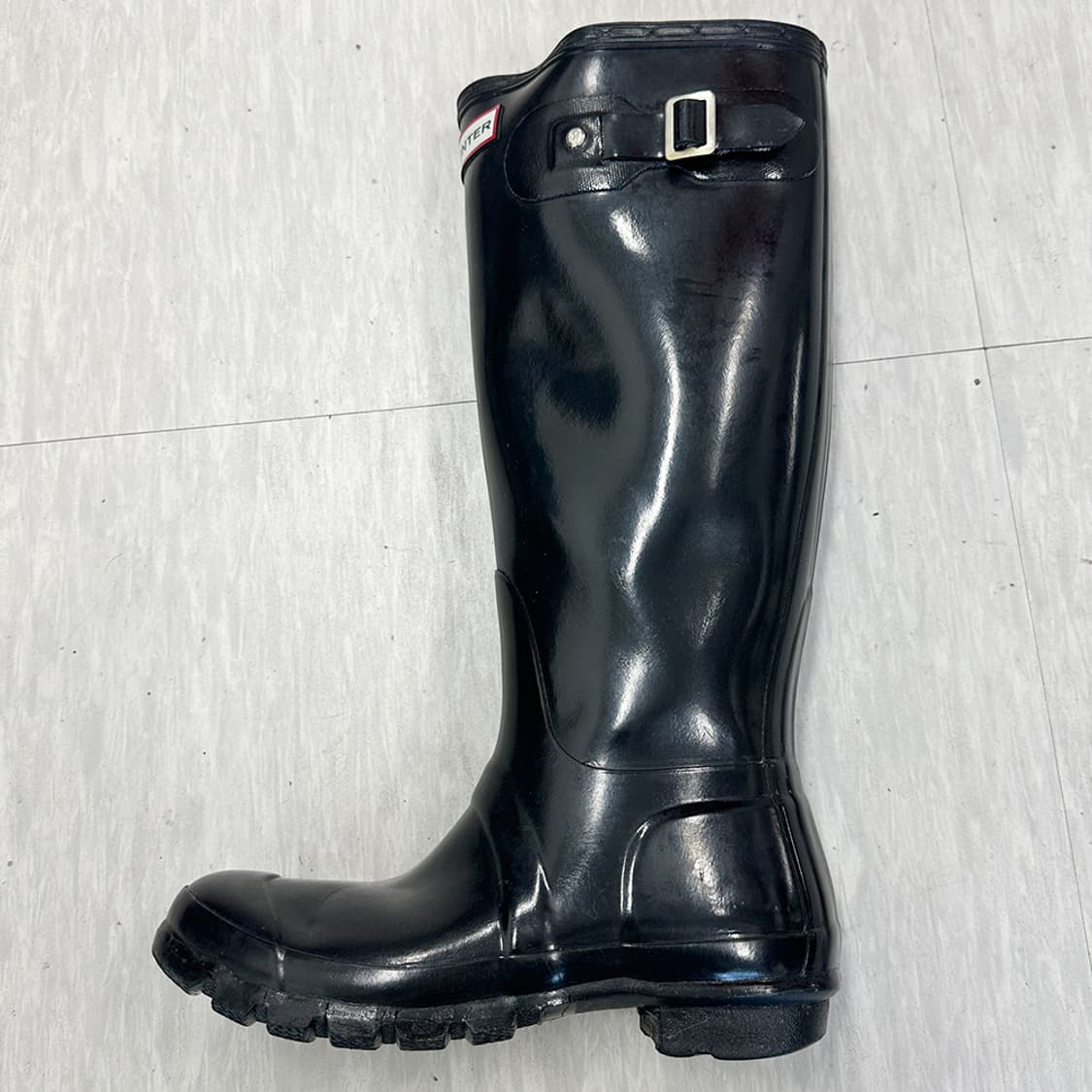 헌터 글로시 롱 레인부츠 여름 장마 에나멜 유광 블랙 여성 230mm 상품이미지2