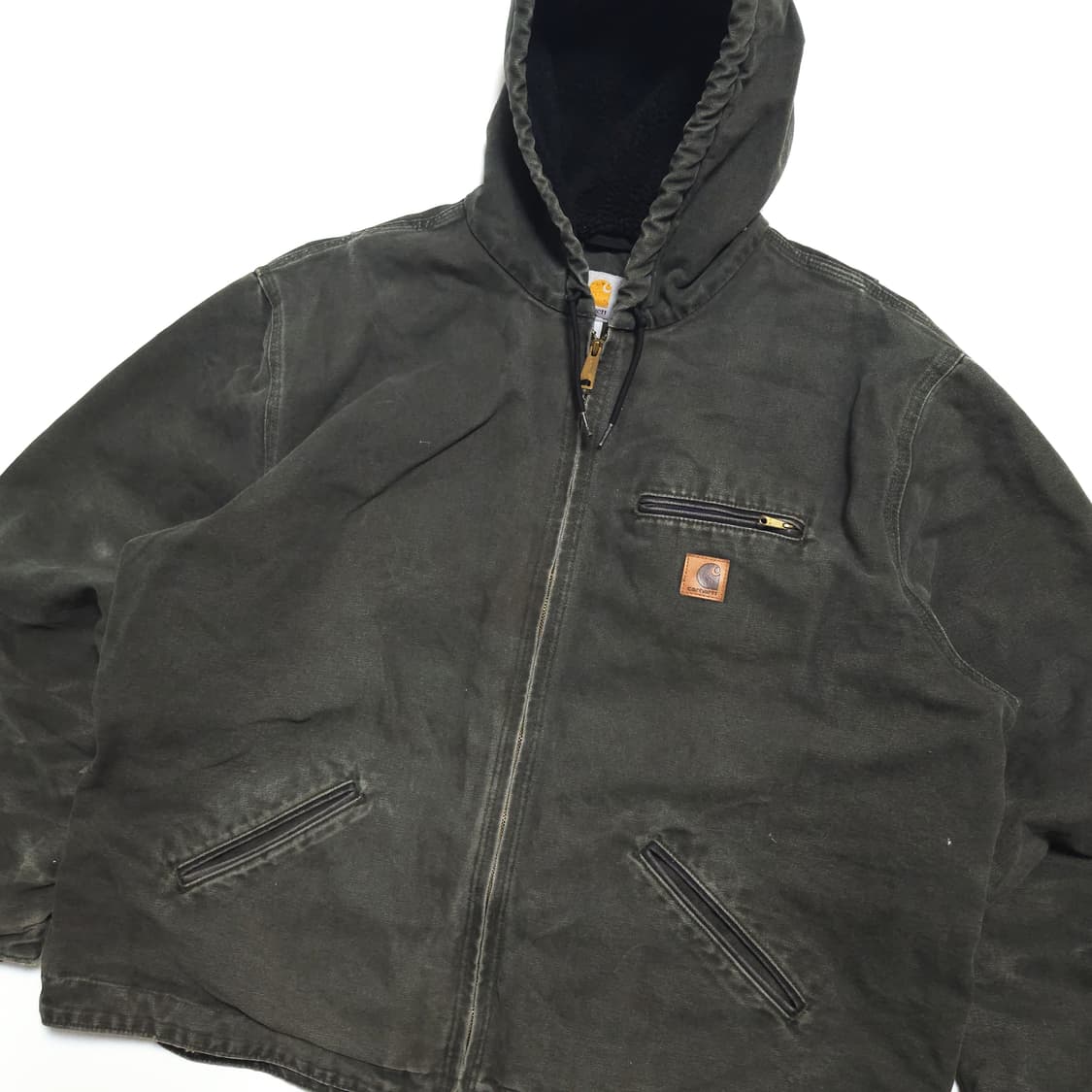 칼하트 J141 샌드스톤 덕 시에라 워크 자켓 모스 상품이미지2