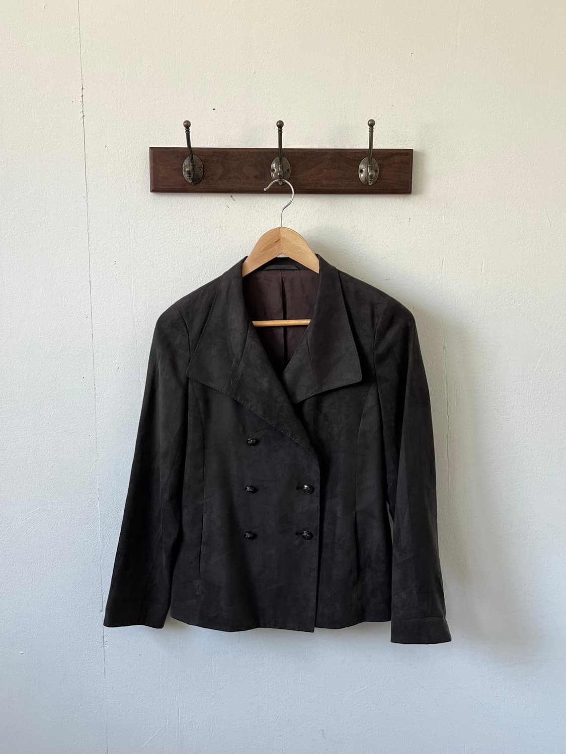 KIYOKO TAKASE 스웨이드 올리브 더블 자켓 상품이미지1