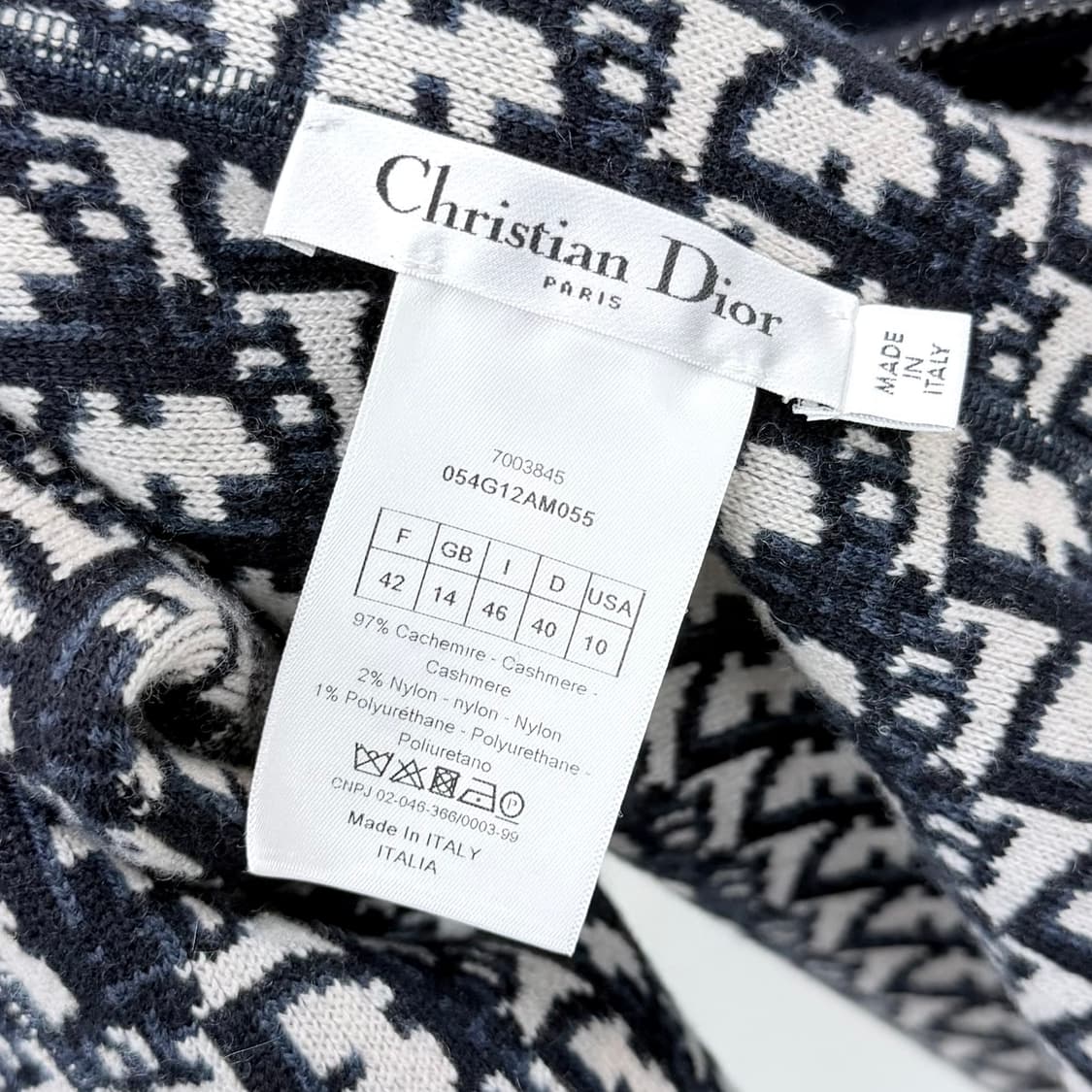 [S+급/42] 디올 리버서블 오블리크 캐시미어 후드집업 가디건 상품이미지5