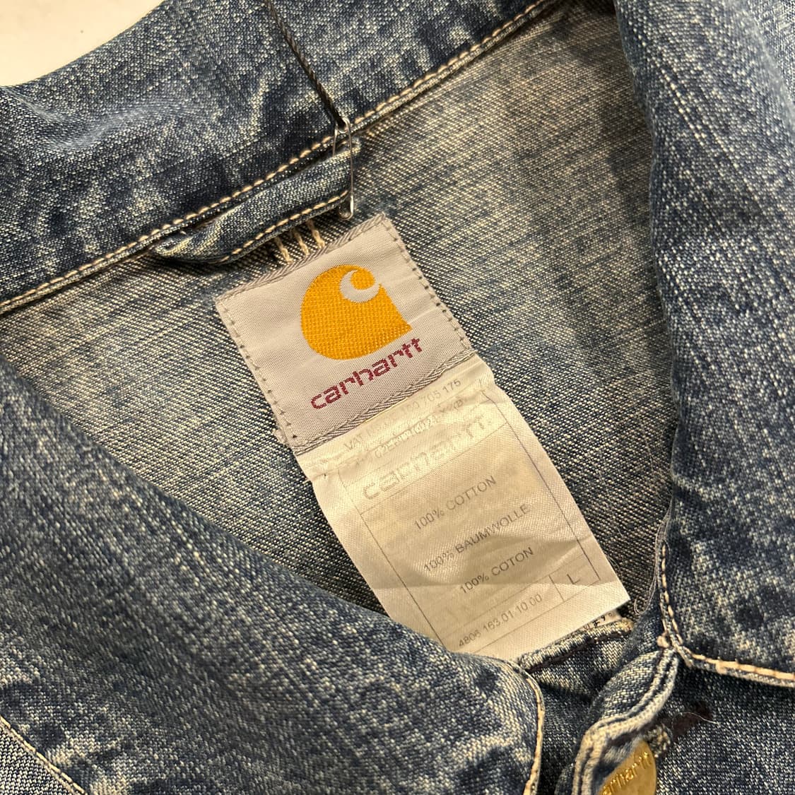 [L] 90s 칼하트 데님 워크 자켓 데님커버올 A688 상품이미지5