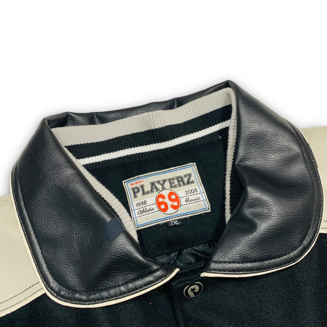 PLAYERZ 69번 올드스쿨 힙합 비건 레더 바시티 상품이미지5