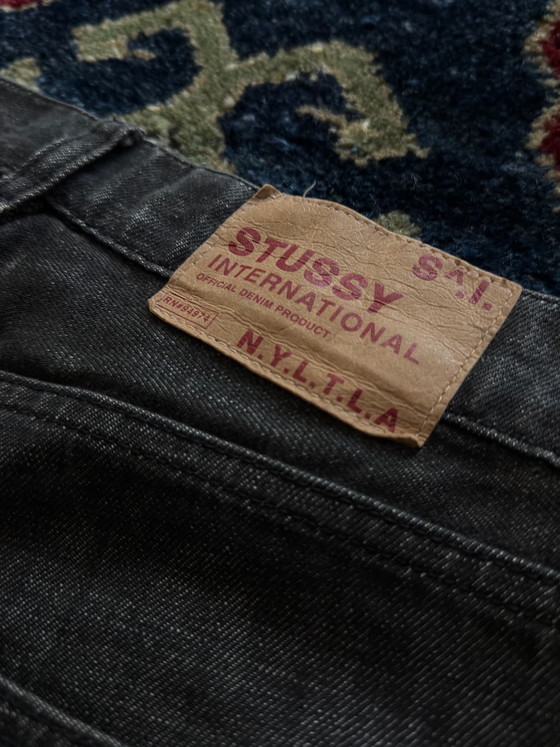 90s Old Stussy USA Black washed denim 상품이미지7